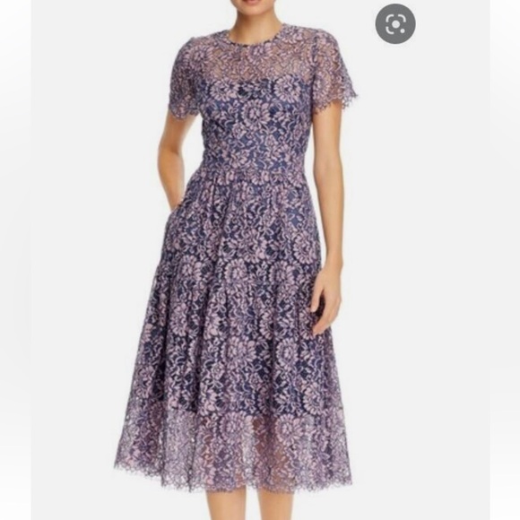 Eliza J Floral Lace Fit-and-Flare Dress - Picture 1 of 10